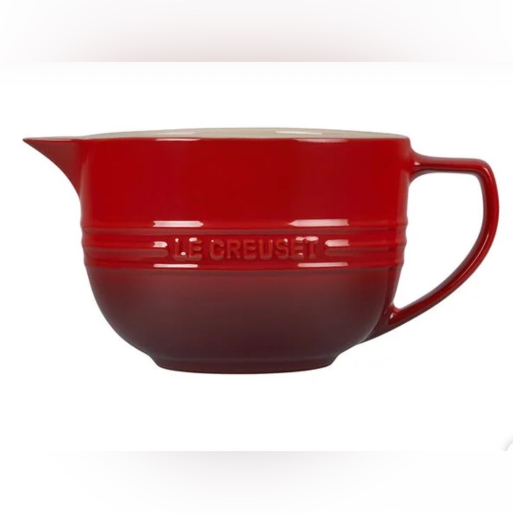 Le Creuset Cherry Red Stoneware Batter Bowl - brand new, never used